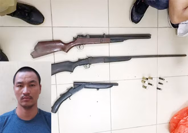 Nguyễn Văn Phước cùng tang vật.