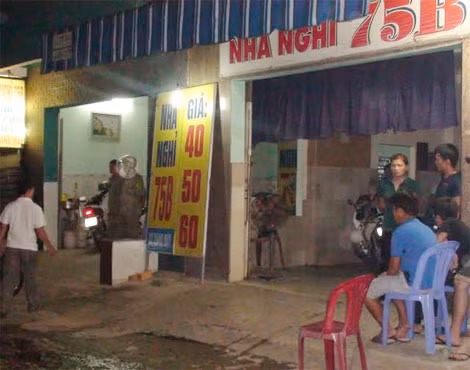Nhà nghỉ nơi xảy ra án mạng.