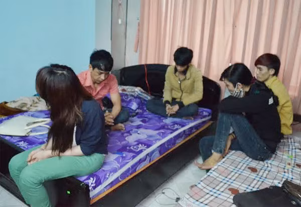 Các đối tượng tàng trữ, sử dụng ma túy trong nhà nghỉ Minh Hiền.
