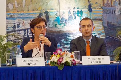 Bà Martine Pinville và Đại sứ Jean-Noel Poirier. Bà Martine Pinville và Đại sứ Jean-Noel Poirier.