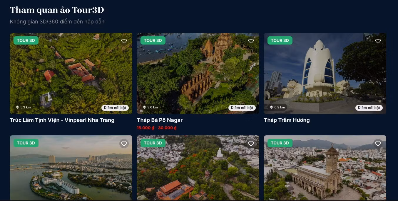 Giao diện tour tham quan ảo 3D trên Nền tảng Du lịch số tỉnh Khánh Hòa.