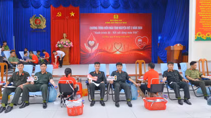 Công an Cà Mau lan tỏa yêu thương từ hoạt động hiến máu tình nguyện