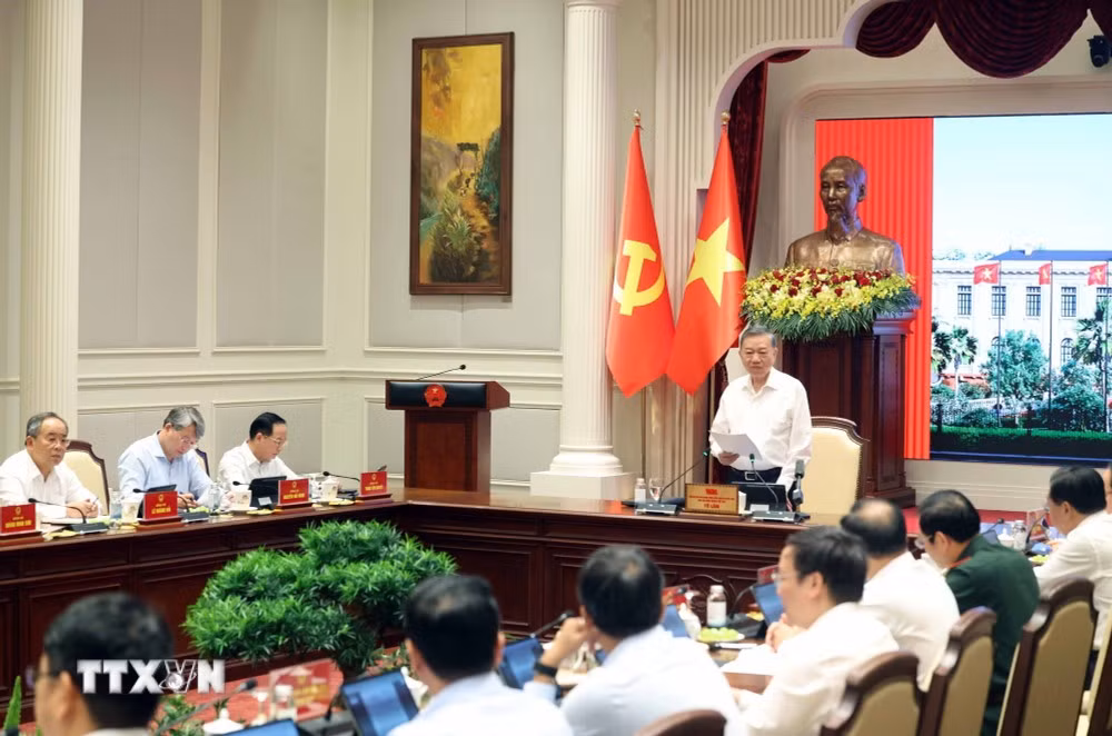 Tổng Bí thư, Chủ tịch nước Tô Lâm phát biểu chỉ đạo. (Ảnh: Thống Nhất/TTXVN)