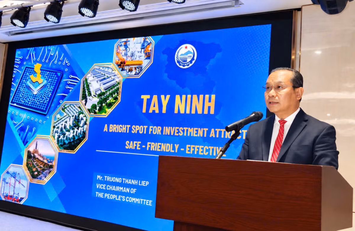Ông Trương Thanh Liêm - Phó Chủ tịch UBND tỉnh Tây Ninh phát biểu tại toạ đàm.
