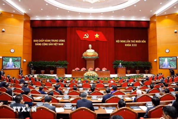 Phiên bế mạc Hội nghị lần thứ 14 Ban Chấp hành Trung ương Đảng khóa XIII. (Ảnh: TTXVN)