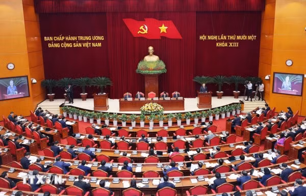 Toàn cảnh Phiên khai mạc Hội nghị lần thứ 11 Ban Chấp hành Trung ương Đảng khóa XIII. (Ảnh: TTXVN)