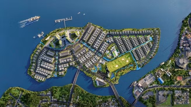 Phối cảnh dự án Đảo Kim Quy (phường Biên Hòa, TP Đồng Nai).