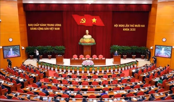 Quang cảnh phiên bế mạc Hội nghị lần thứ 12 Ban Chấp hành Trung ương Đảng khóa XIII.