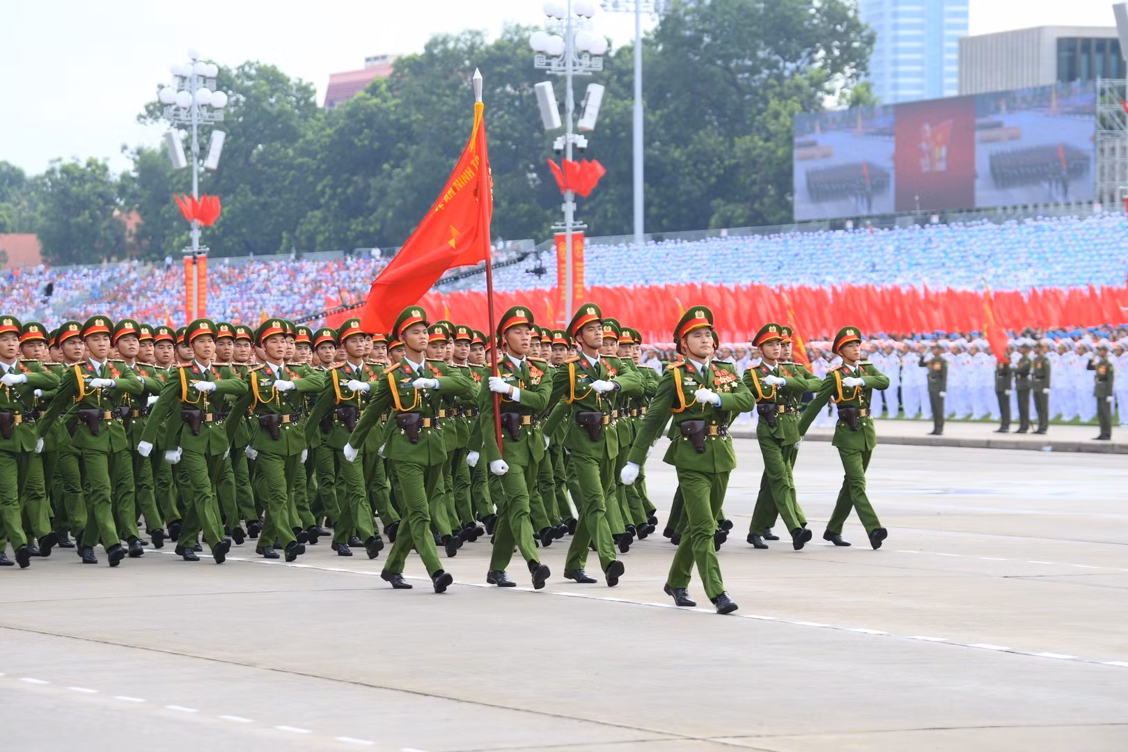 Lực lượng Cảnh sát nhân dân tham gia Lễ kỷ niệm, diễu binh, diễu hành 80 năm Cách mạng Tháng Tám thành công và Quốc khánh nước Cộng hòa xã hội chủ nghĩa Việt Nam (2/9/1945 - 2/9/2025).