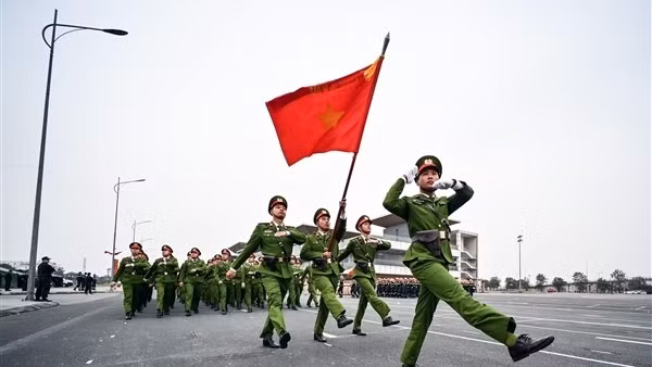 Công an TP Hà Nội luyện quân sẵn sàng cho Lễ xuất quân bảo vệ Đại hội Đảng