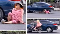Làm rõ clip người phụ nữ chạy xe đạp ngược chiều, tông ô tô gây "bão mạng"