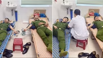 4 cán bộ, chiến sĩ Công an hiến máu cứu 2 bệnh nhân cấp cứu