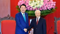Tổng Bí thư Nguyễn Phú Trọng tiếp Tổng thống Hàn Quốc Yoon Suk Yeol