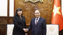 Chủ tịch nước Nguyễn Xuân Phúc tiếp Đại sứ Romania Cristina Romila