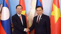 Chủ tịch nước Võ Văn Thưởng hội kiến Thủ tướng và Chủ tịch Quốc hội Lào