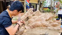 Đan thúng, dệt chiếu, chơi ô ăn quan ở hội làng mộc Kim Bồng