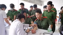 Hơn 150 cán bộ - chiến sĩ Công an tỉnh Ninh Thuận hiến máu tình nguyện