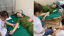 2 cán bộ Công an xã hiến máu cứu người