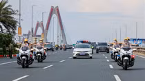 Dàn siêu mô tô của Công an Hà Nội tập luyện sẵn sàng đón dẫn khách quốc tế