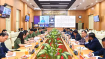 Đoàn đại biểu Bộ Công an Lào thăm, làm việc với Trung tâm thông tin chỉ huy Bộ Công an