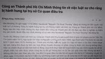 Công an TP Hồ Chí Minh thông tin việc luật sư cho rằng bị hành hung