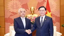 Chủ tịch Quốc hội Vương Đình Huệ tiếp Phó Chủ tịch Quốc hội Lào Sommad Pholsena