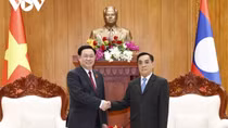 Chủ tịch Quốc hội Vương Đình Huệ gặp nguyên Thủ tướng, nguyên Chủ tịch Quốc hội Lào
