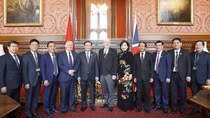 Chủ tịch Quốc hội Vương Đình Huệ hội đàm với Chủ tịch Hạ viện Anh Lindsay Hoyle