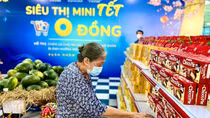 Tổ chức "Siêu thị mini Tết 0 đồng" cho hộ khó khăn bị ảnh hưởng bởi COVID-19