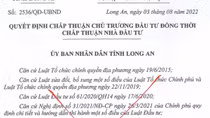 Điều tra vụ giả mạo văn bản UBND tỉnh Long An "chấp thuận chủ trương đầu tư"