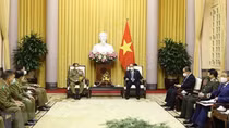 Chủ tịch nước Nguyễn Xuân Phúc tiếp Bộ trưởng Bộ Công an Lào Vilay Lakhamphong