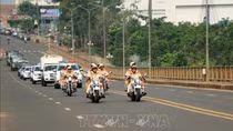 CSGT Công an Đắk Nông ra quân đảm bảo trật tự an toàn giao thông