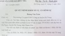Khởi tố vụ án trốn khai báo y tế làm lây lan dịch bệnh ở Hà Trung