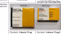 Cảnh báo thông tin quảng cáo sản phẩm thuốc giảm đau Voltarén 75mg nghi giả