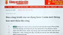 Vụ 2 công trình "xây trước, đấu thầu sau" Báo CAND phản ánh: Chuyển hồ sơ tới UBKT Tỉnh ủy