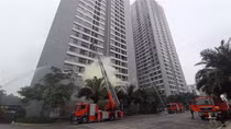 Diễn tập phương án chữa cháy, cứu nạn cứu hộ ở chung cư cao cấp