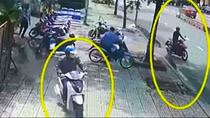Đánh lạc hướng bảo vệ trộm xe SH trước ngân hàng