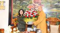 Công an tỉnh Yên Bái chúc mừng kỷ niệm 40 năm thành lập Giáo hội Phật giáo Việt Nam