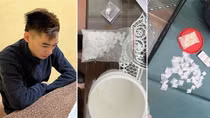 Bắt kẻ giấu ma túy trên mái nhà