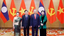 Chiêu đãi trọng thể chào mừng Tổng Bí thư, Chủ tịch nước Lào và Phu nhân
