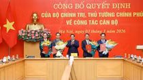 Thủ tướng trao quyết định chỉ định Phó Bí thư Đảng ủy Chính phủ và bổ nhiệm lãnh đạo 4 bộ, cơ quan ngang Bộ