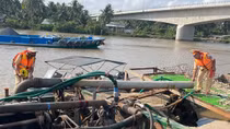 Đồng Tháp: Tăng cường đấu tranh, xử lý tình trạng khai thác, vận chuyển trái phép cát sông