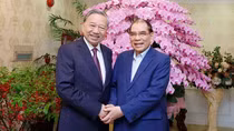Tổng Bí thư Tô Lâm thăm, chúc Tết nguyên Tổng Bí thư Nông Đức Mạnh