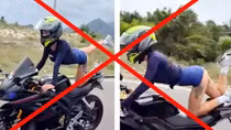 Đề nghị xử lý hình sự một phụ nữ nước ngoài diễn mô tô kiểu “bọ cạp” trên phố