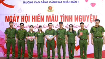 1.000 cán bộ, học viên trường Cao đẳng Cảnh sát nhân dân I tham gia hiến máu