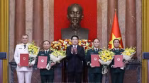 Bốn sĩ quan cấp cao Quân đội và Công an được thăng quân hàm, cấp bậc hàm Thượng tướng
