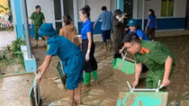 Công an xã ở Thanh Hoá chủ động khắc phục hậu quả sau mưa bão