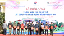 Cụm thi đua số 1 khởi công xây dựng Trường mầm non Phục Hòa, Cao Bằng