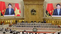 Chủ tịch nước Lương Cường phát biểu chính sách tại Quốc hội Angola
