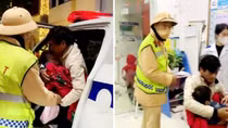 CSGT kịp thời đưa cháu bé 5 tuổi đi cấp cứu, thoát khỏi cơn nguy kịch